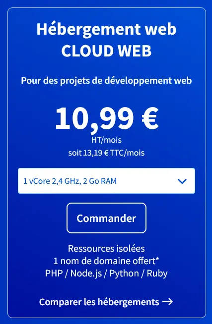 Hébergement web Cloud