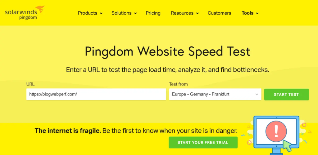 Analyse des performances web : Guide d’utilisation de Pingdom
