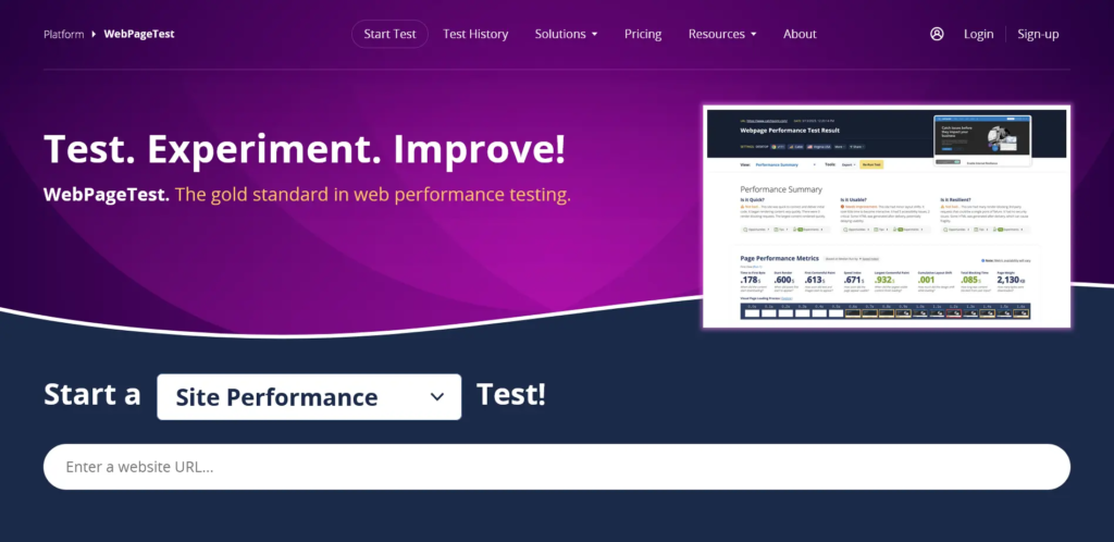 Analyse de performance web : Guide d’utilisation de WebPageTest